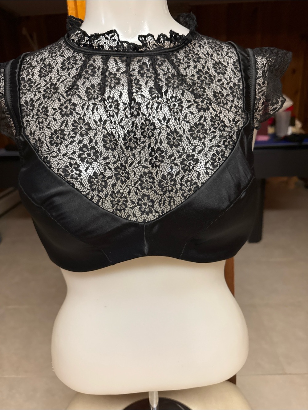 Victoria's Secret Black Lace High-Neck Bralette